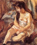 Jules Pascin, Seated portrait of maiden